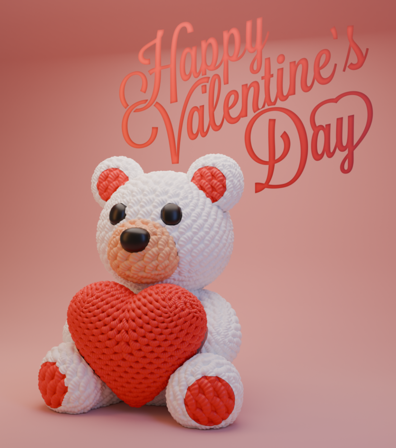 Crochet Love Bear with Hidden Heart Storage