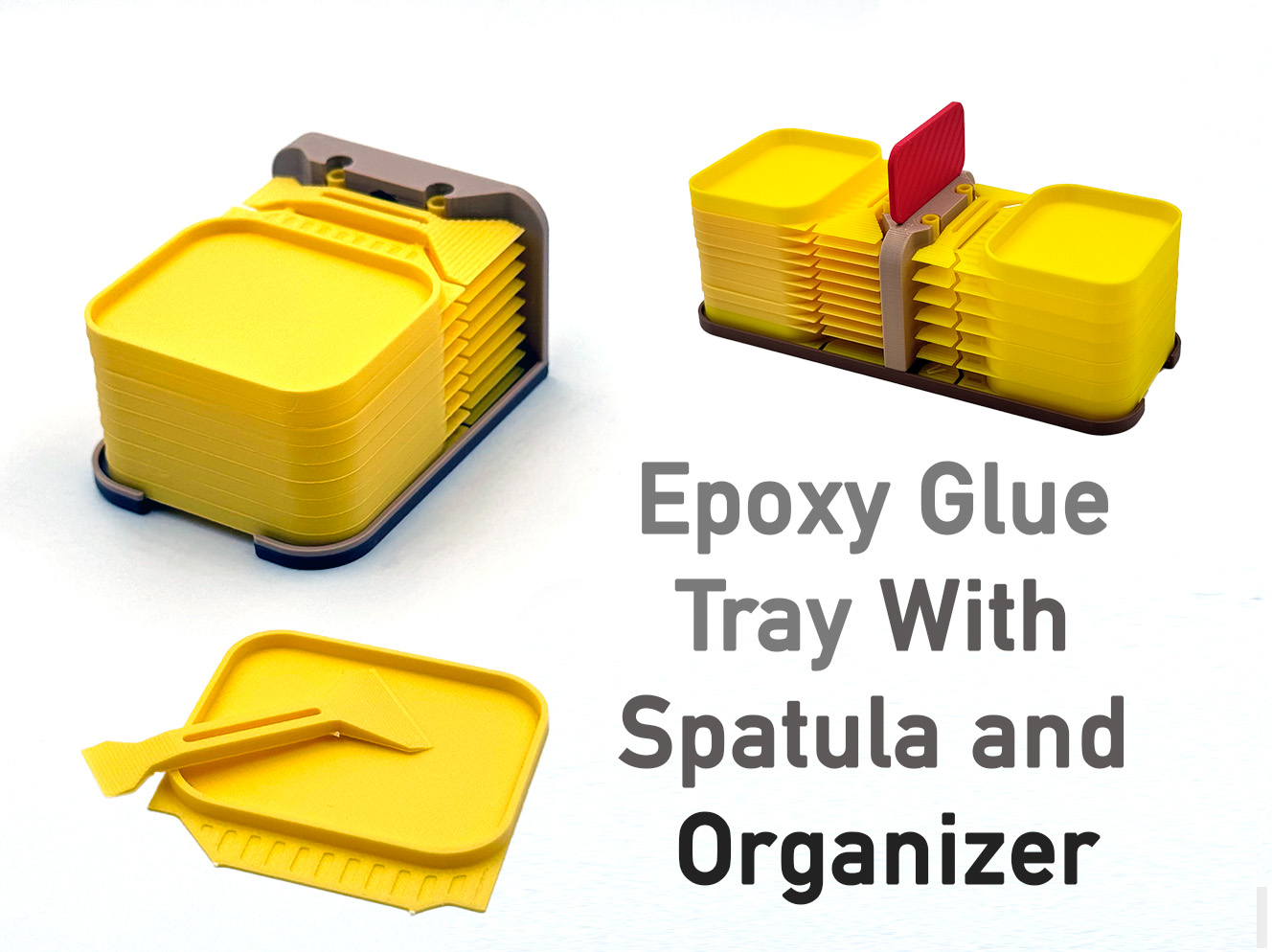 Epoxy resin glue tray with spatula