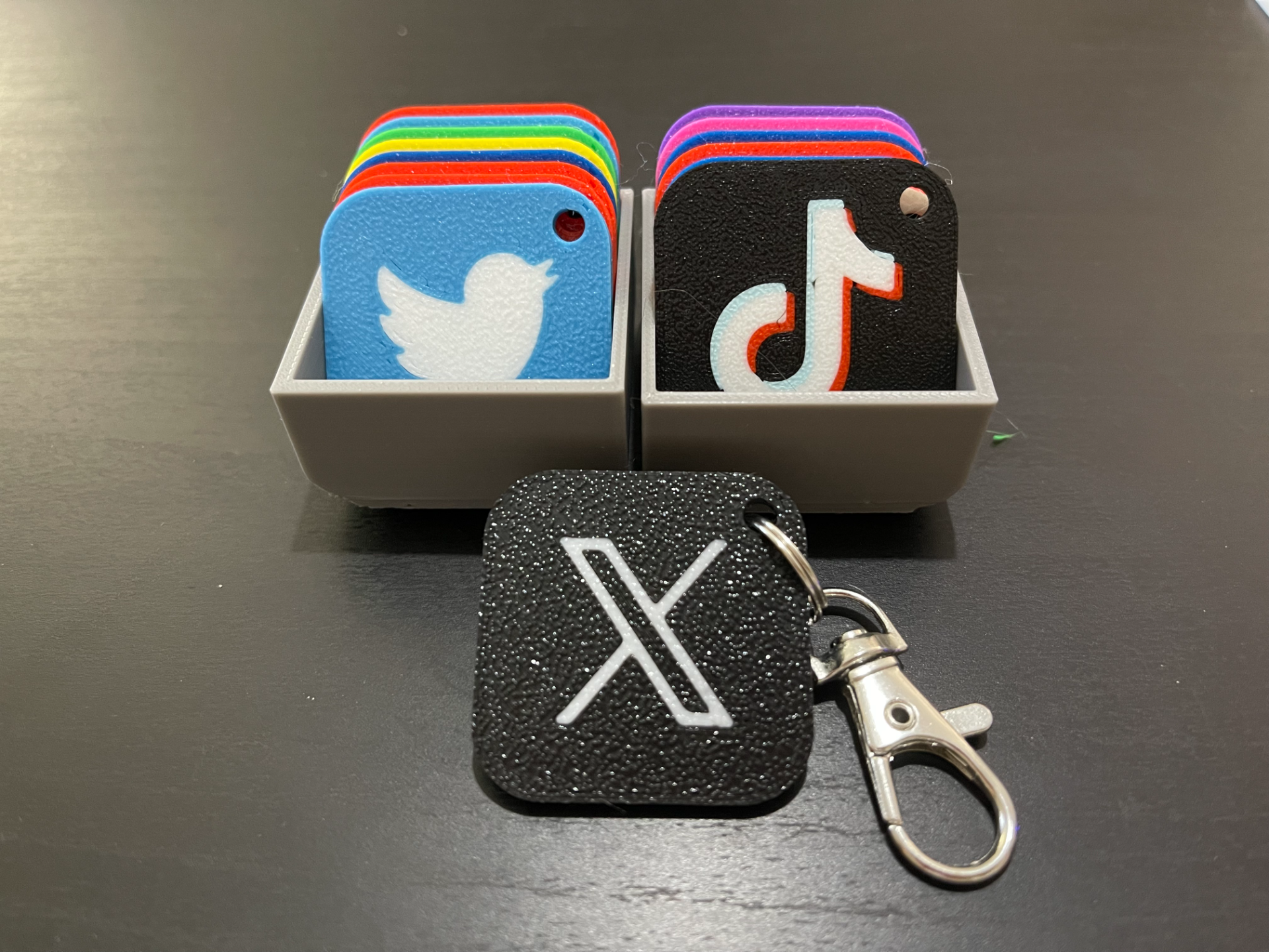 X - Social App Icon Keyring