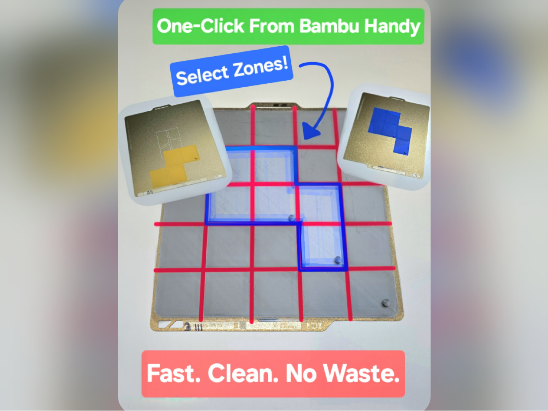 Modular Bed Cleaner Selectable Zones, All Printers