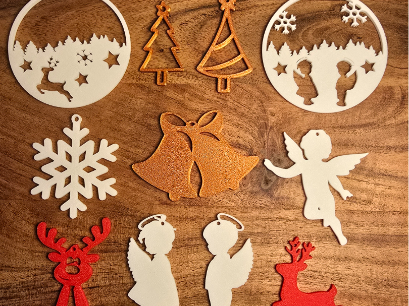 Christmas Ornaments - Deer, Angel, Tree, Snowflake