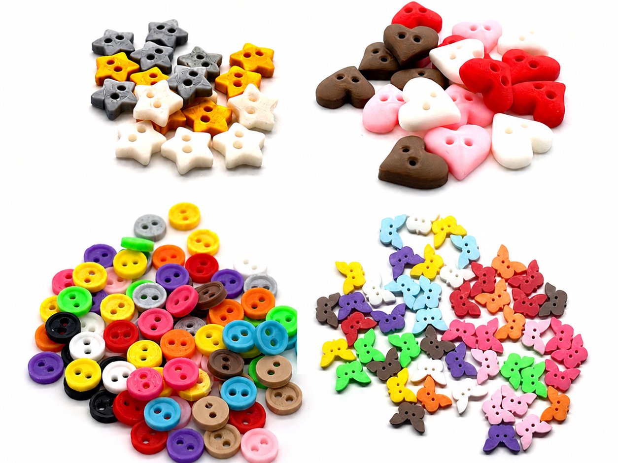 Sewing Buttons in Various Styles and Sizes