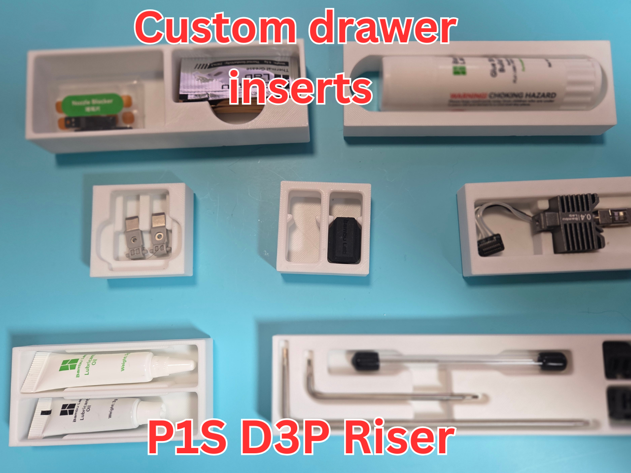 P1S D3P Riser - Custom Drawer inserts