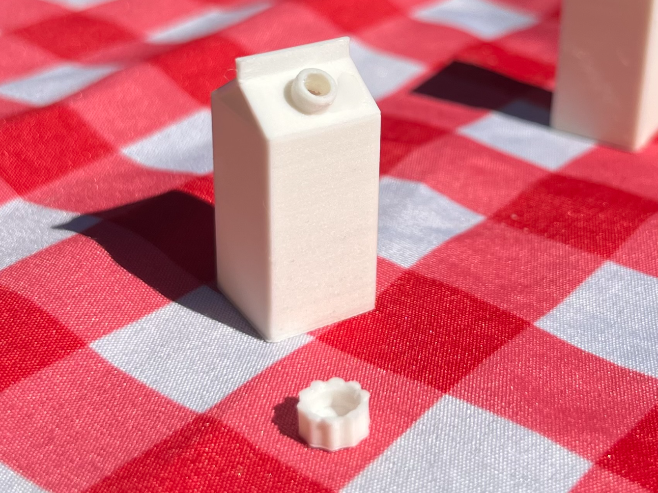 Mini Milk Carton (Hollow with working lid)