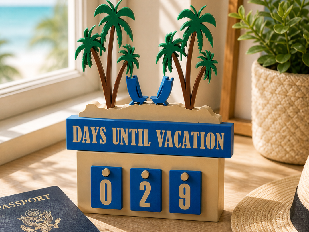Days Until Vacation – Beach Countdown Display