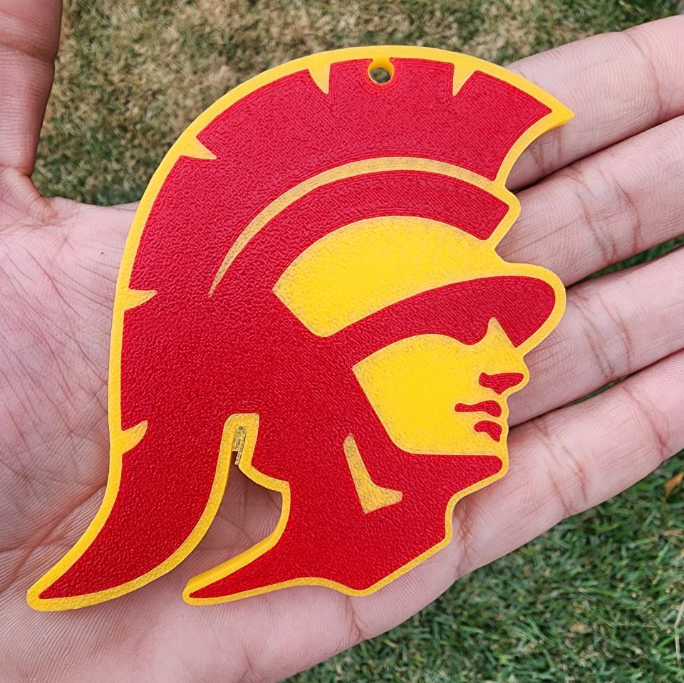 USC Trojan Head Keychain