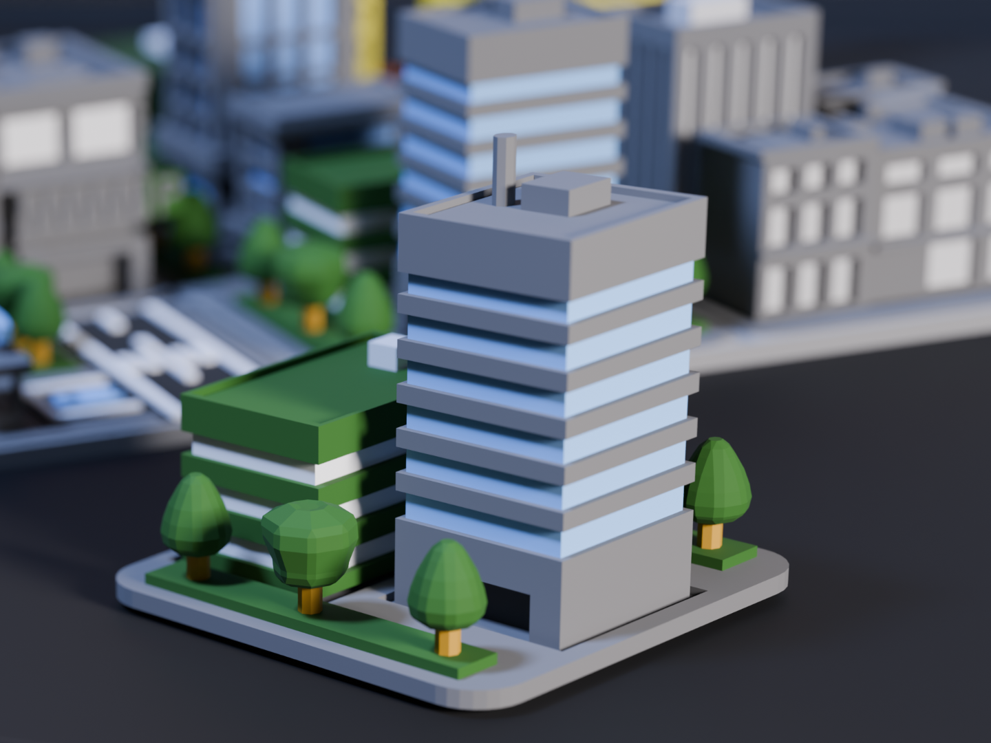 Mini Residential Tower Diorama - Modular Tile