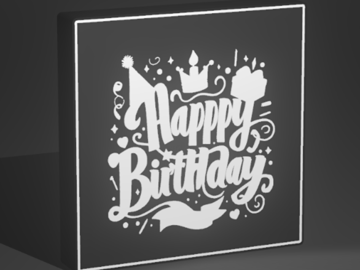Lightbox Happy Birthday / Lichtbox Geburtstag