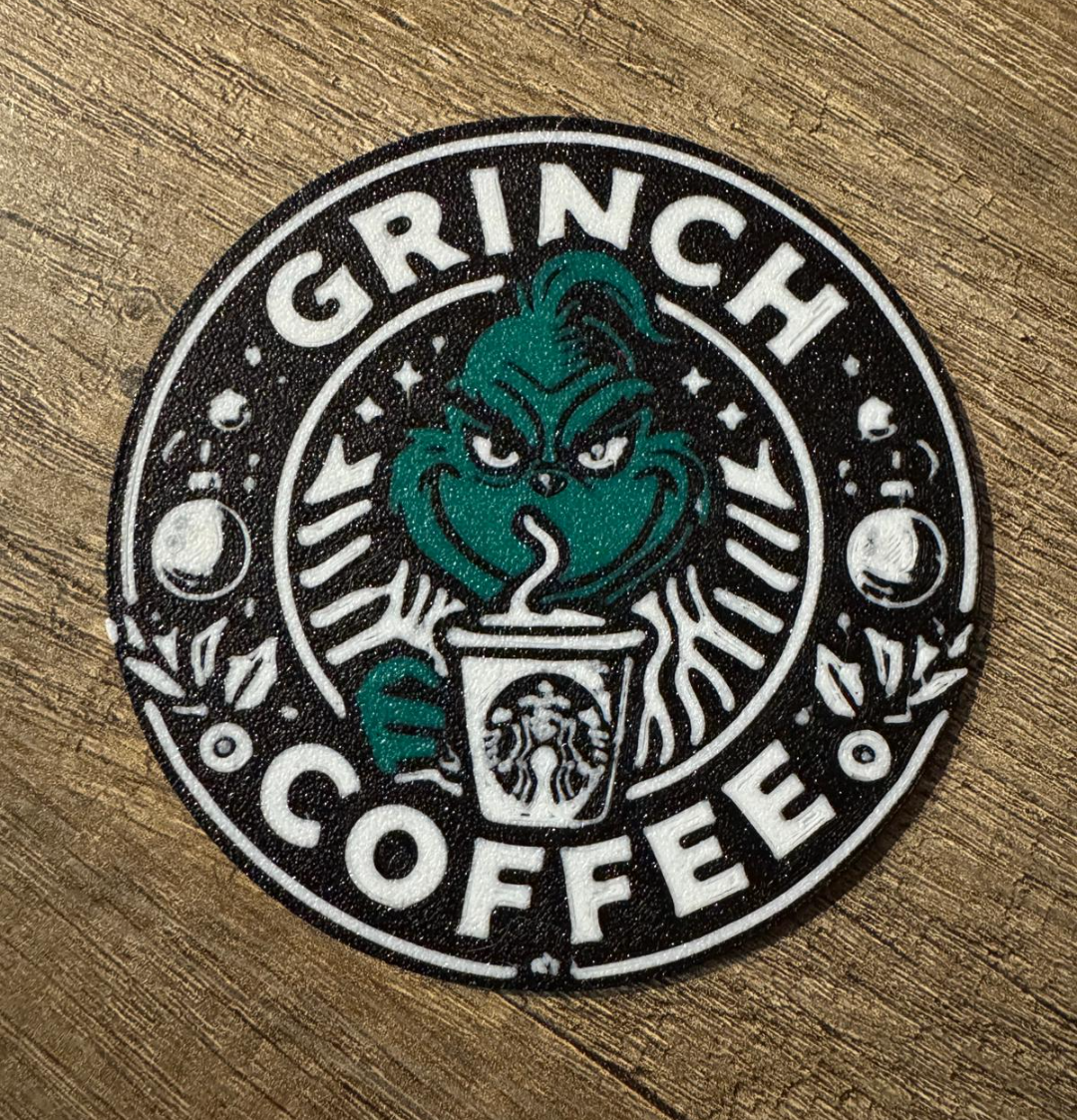 "Grinch Coffee" Coaster - Christmas