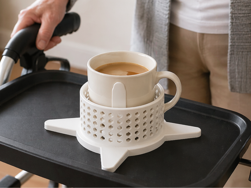 Support de tasse sécurisé pour plateau