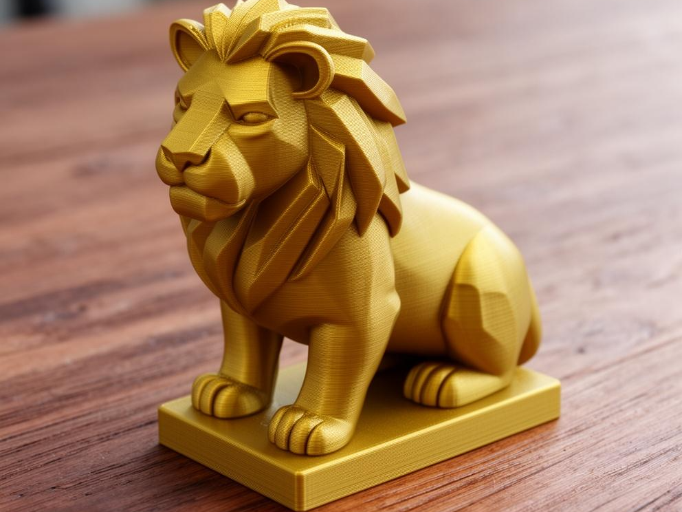 Powerful and serene low poly lion