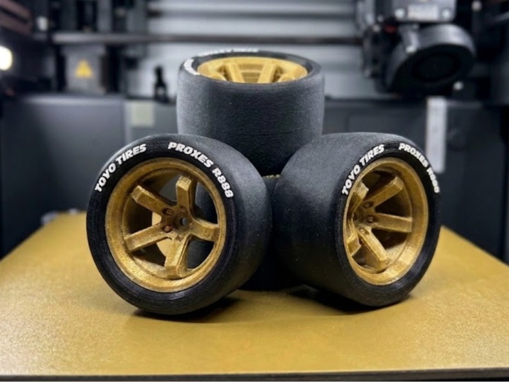 110_RC Wheel 5 Spokes & Tire -Drift