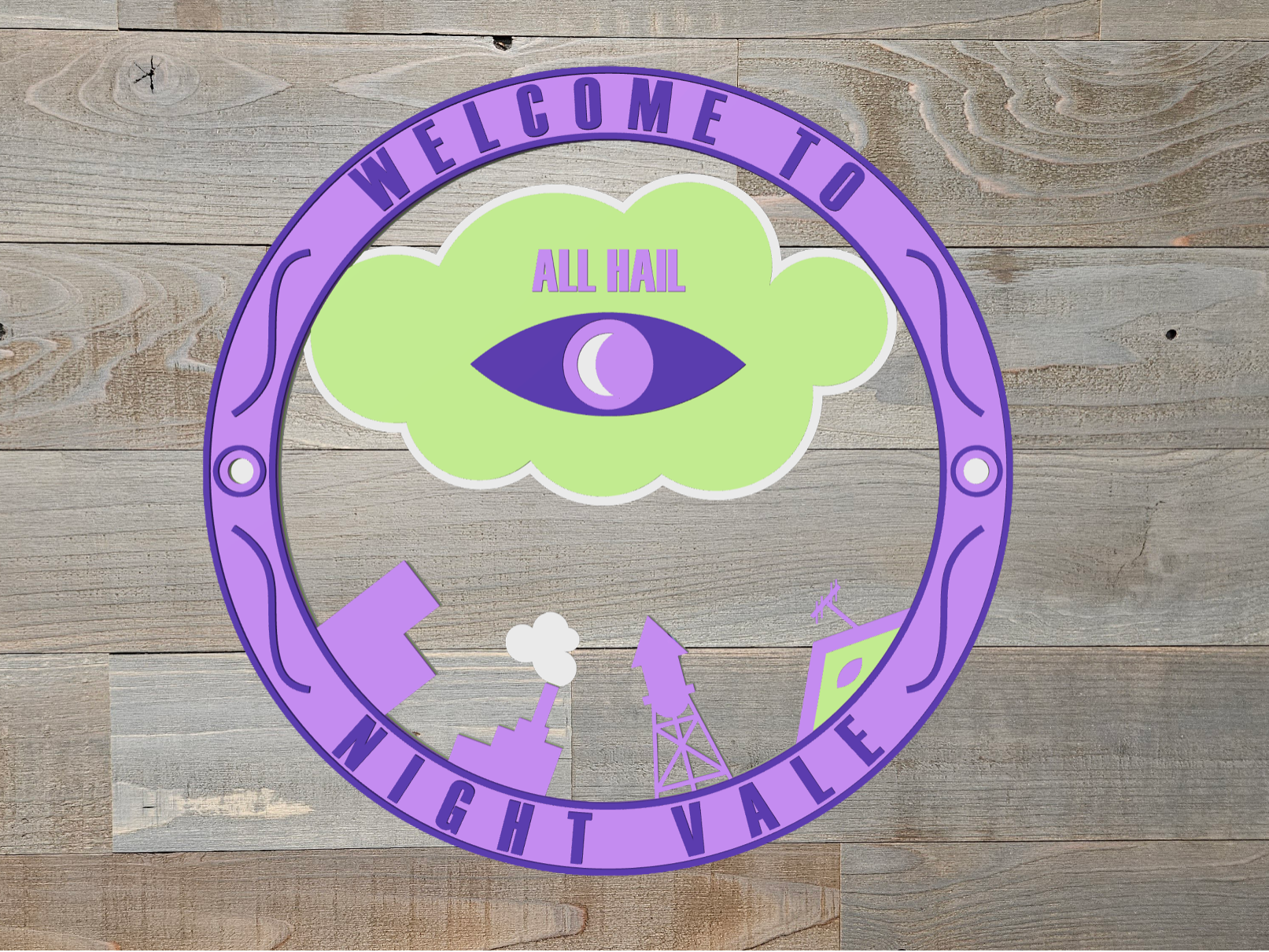 WELCOME TO NIGHT VALE - DECORATIVE PLAQUE - SMALL