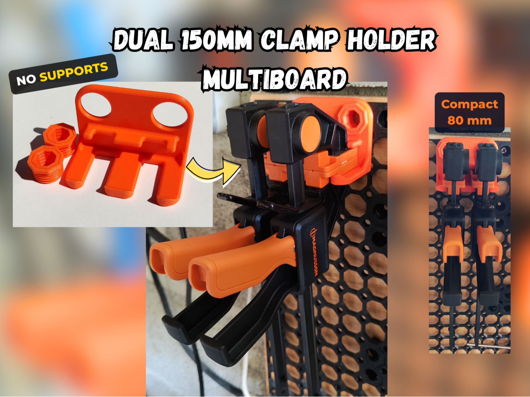 Dual 150mm Clamp Holder - Multiboard (Heavy Duty)