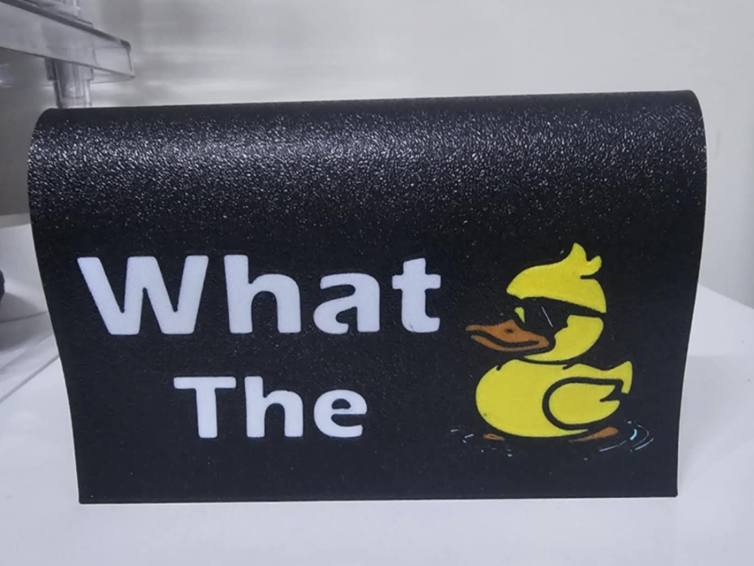 What The DUCK novelty car tag