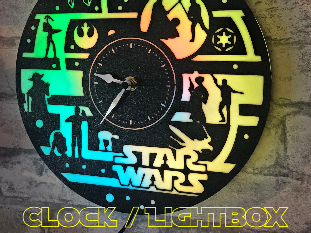 2-1 Starwars LED Lamp clock / night light ws2812b