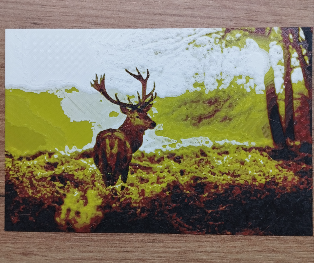 Stag in the forrest Hueforge