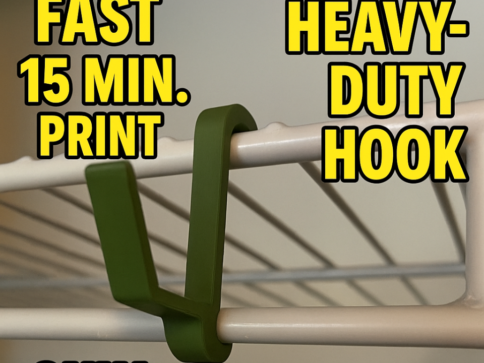 Closet Clip Hook ~Lightweight, Fast Print & Strong