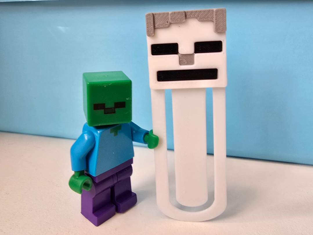 SKELETON bookmark for Minecraft fan