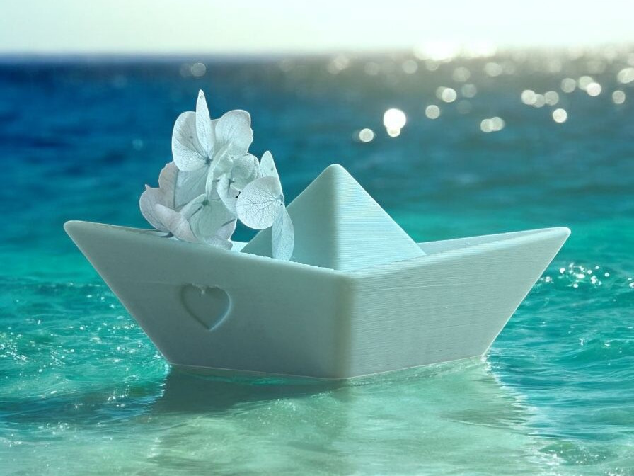 Papierboot // Schiff Trockenblumen