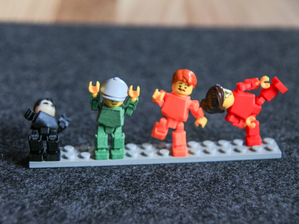 Legos inspired action minifigure