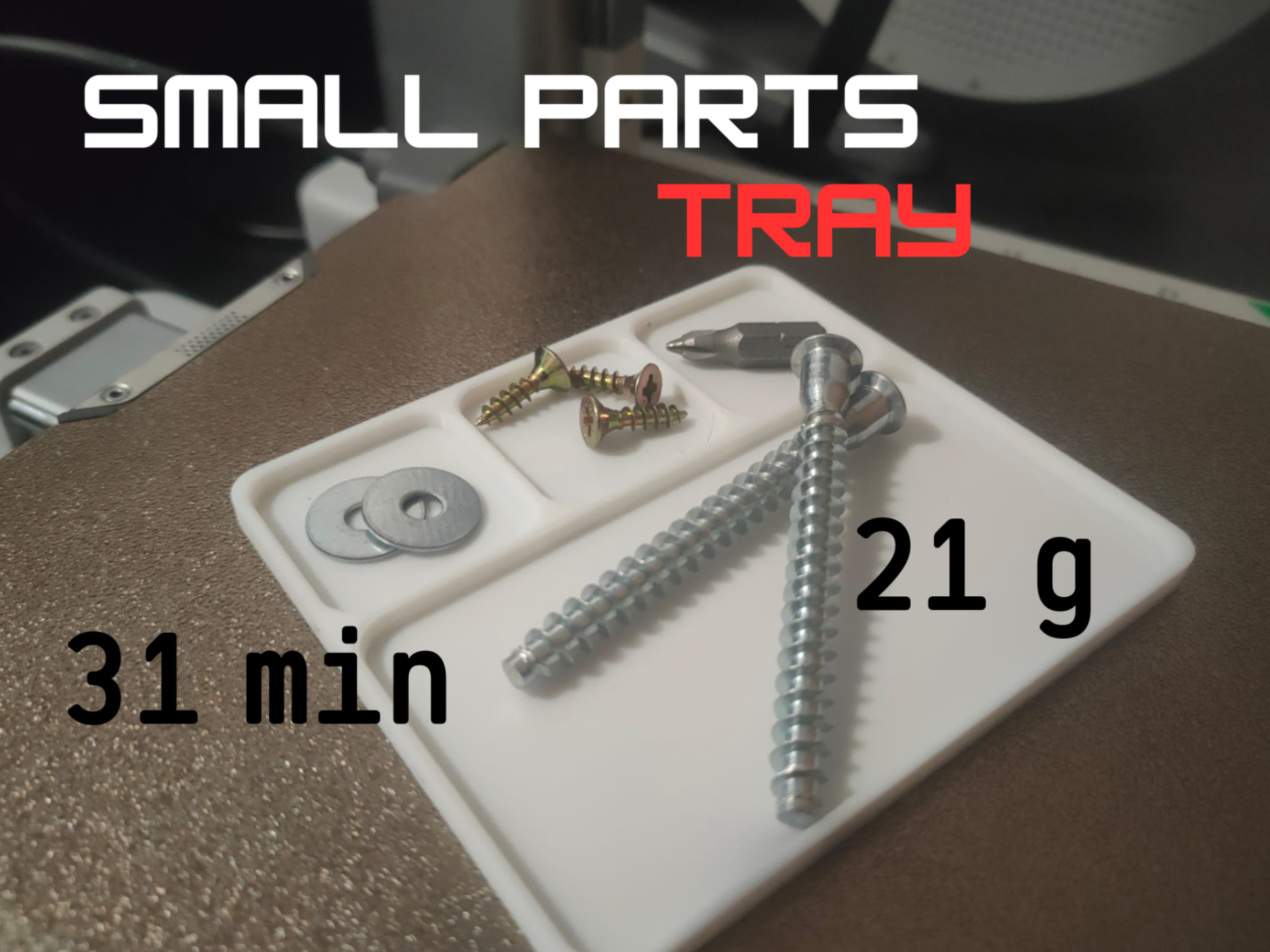 Small parts tray