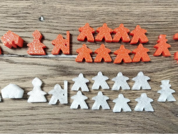 Carcassone meeples full set