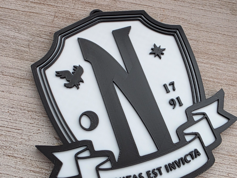 Wednesday show Nevermore Academy crest wall art