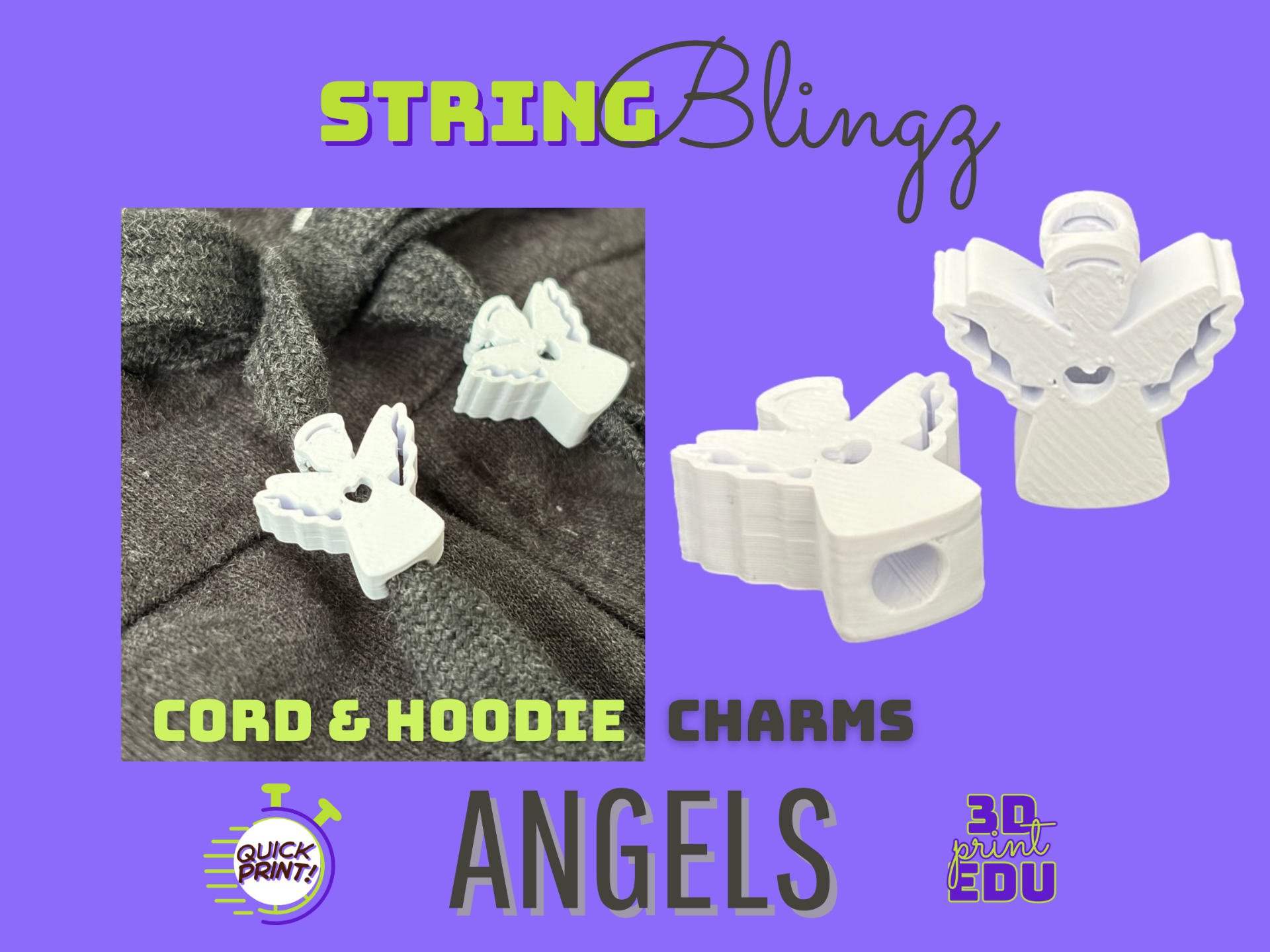Angel StringBlingz | Hoodie Cord Charms