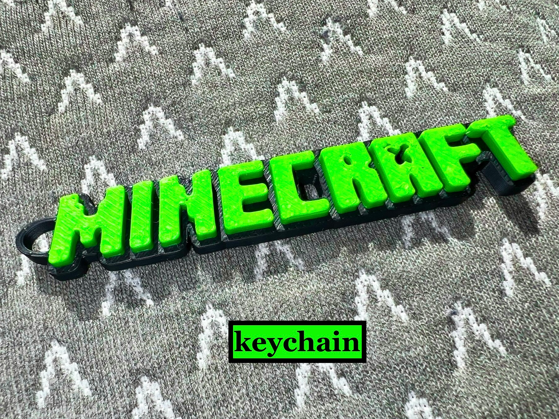 Minecraft keychain logo
