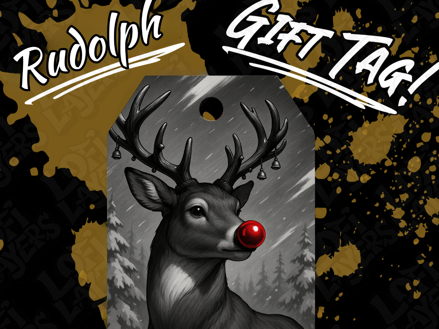 Rudolph the Red-Nosed Reindeer Gift Tag Hueforge