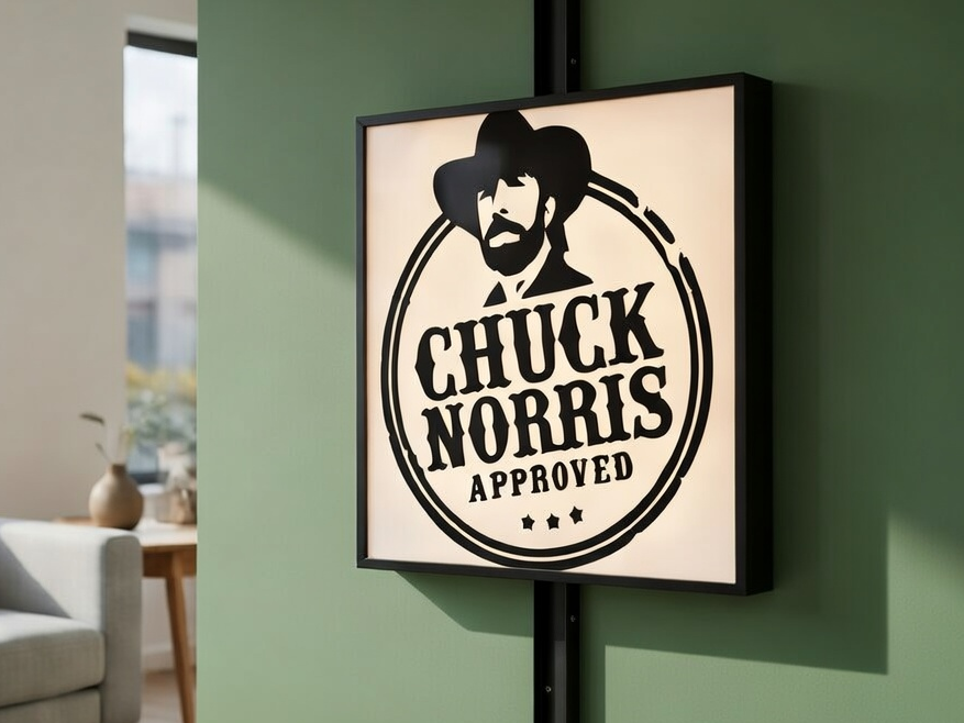 Chuck Norris Approved Leuchtkasten – LED-Wandlampe