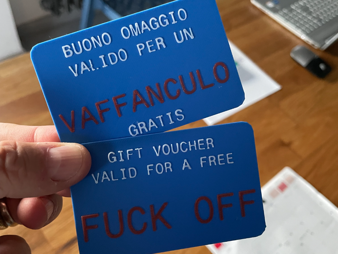 Biglietto/ card Buono per un vaffanculo - Fuck Off