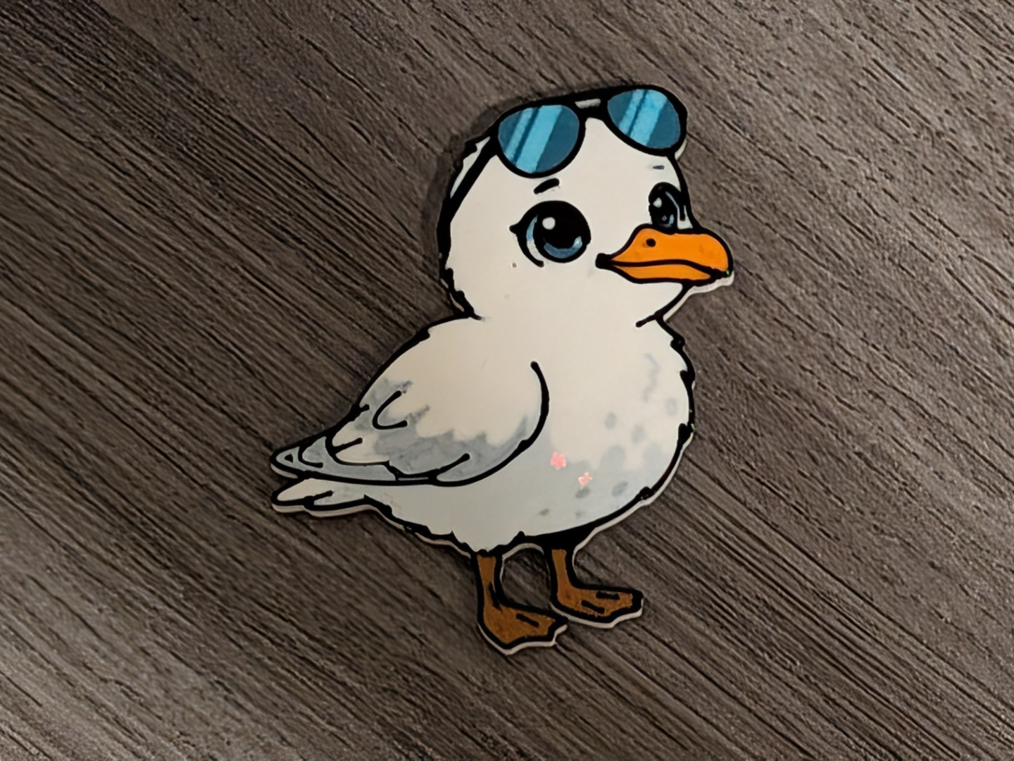 Seagull wearing sunglasses