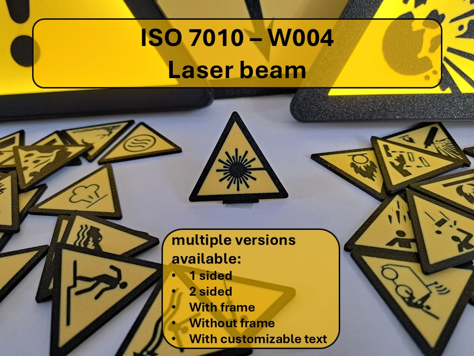 Warning - Laser beam - W004 ISO 7010