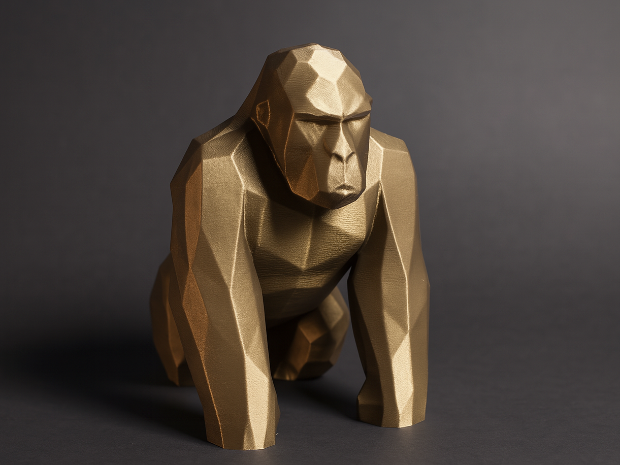 Modern Low Poly Gorilla Decor