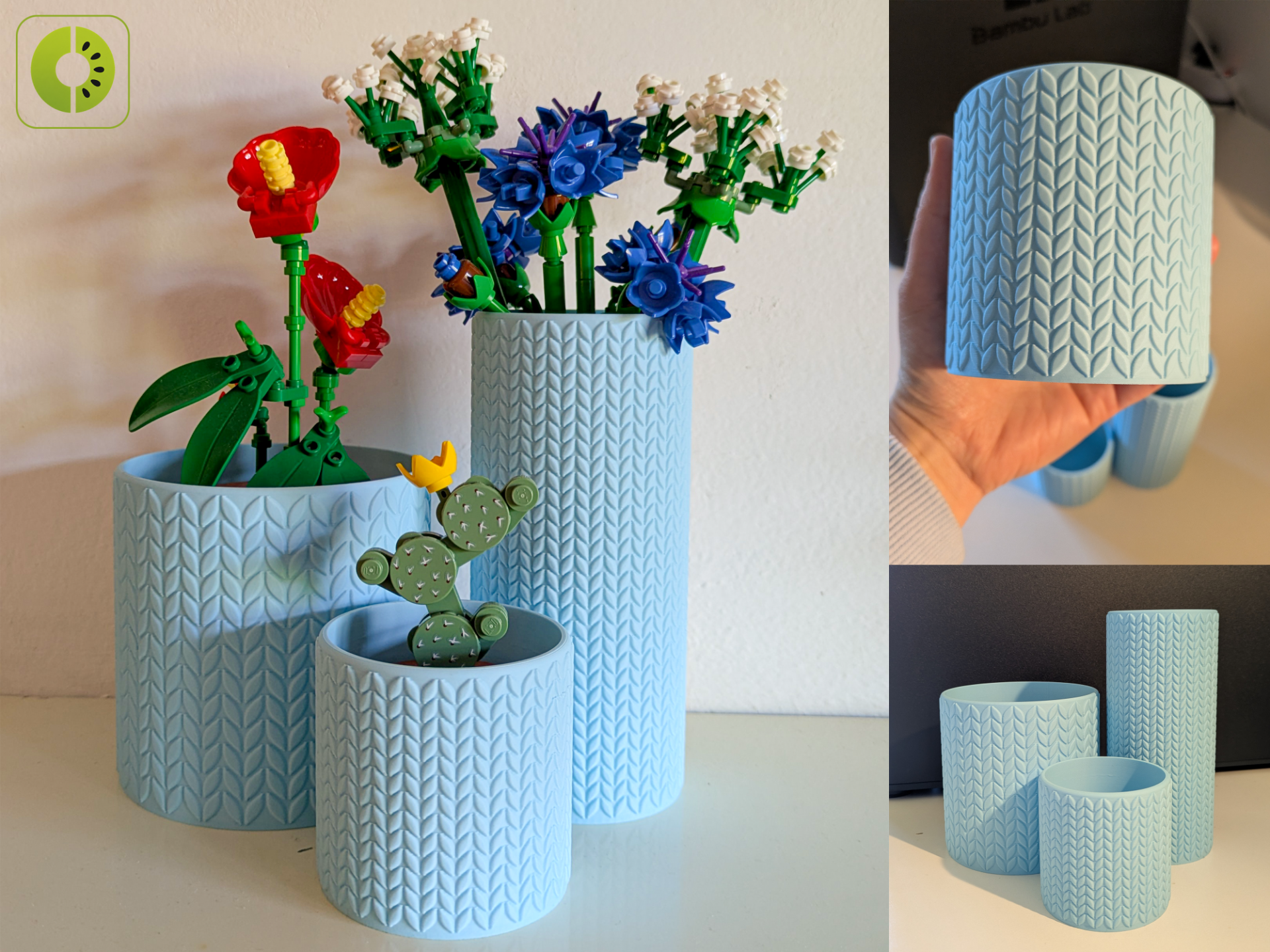 Knitted vase collection