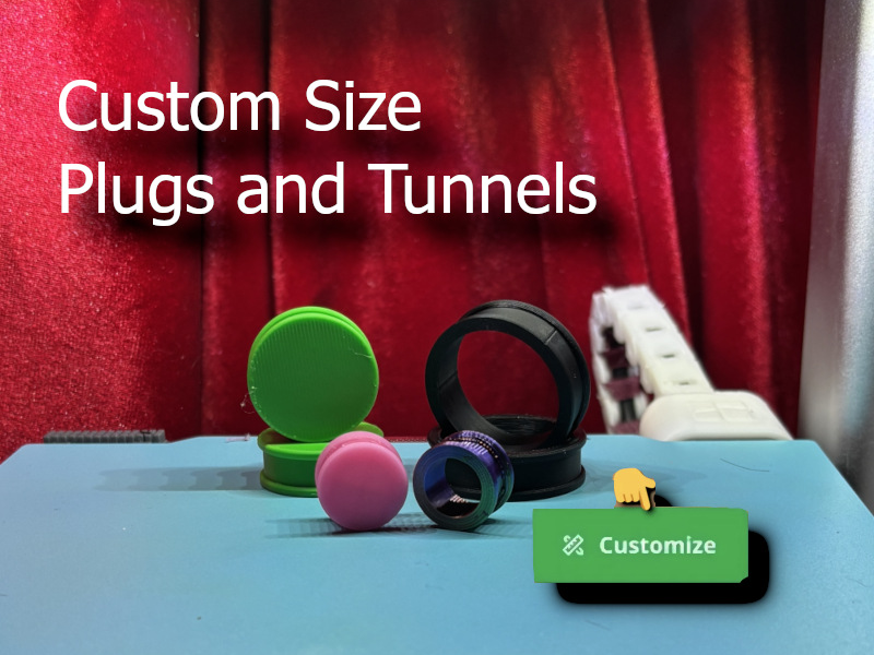 Ear Tunnels and Plugs Custom(OpenSCAD/Parametric)