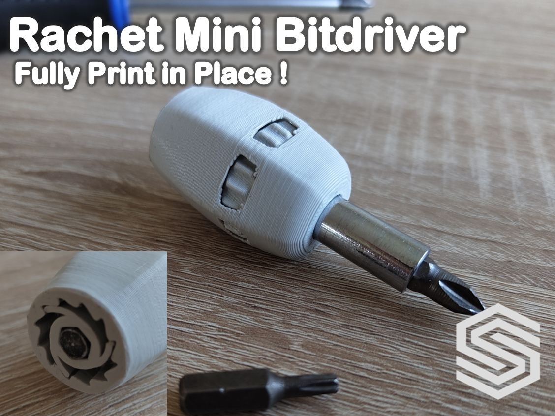 Mini Rachet Bitdriver with Lock (Print in Place)