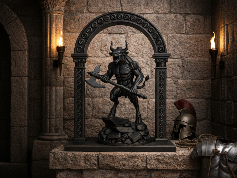 Le Gardien du Labyrinthe - Sculpture Minotaure