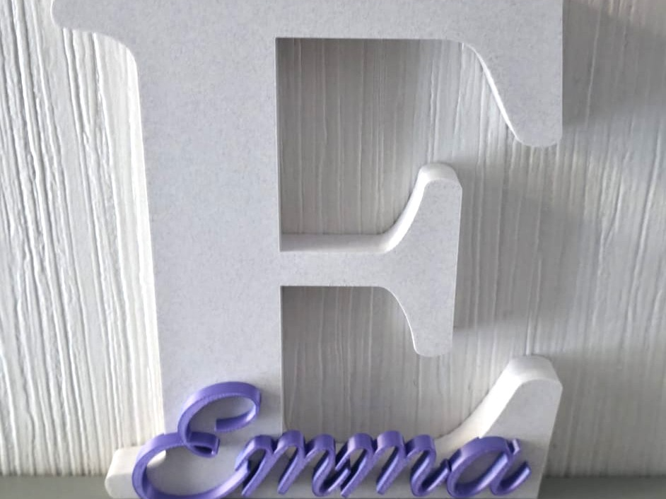 Emma 3D letter design. Personalised name & letter