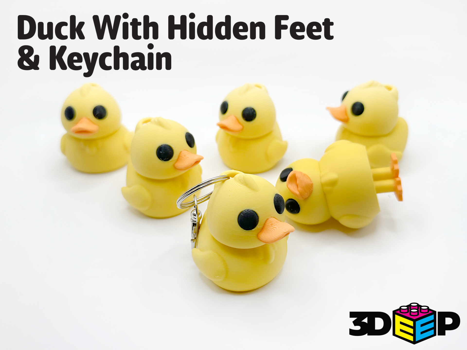 Cute Duck with Feet & Keychain - No Supports