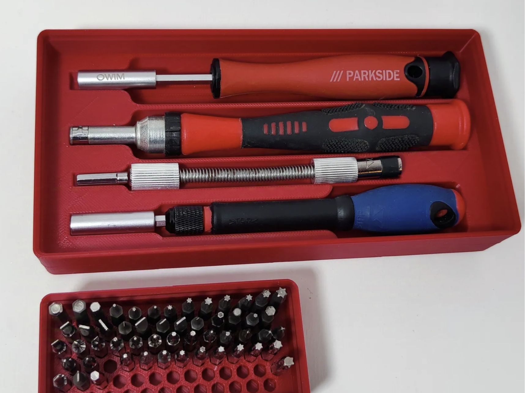 Gridfinity Parkside (Lidl) Screwdriver Holder x3