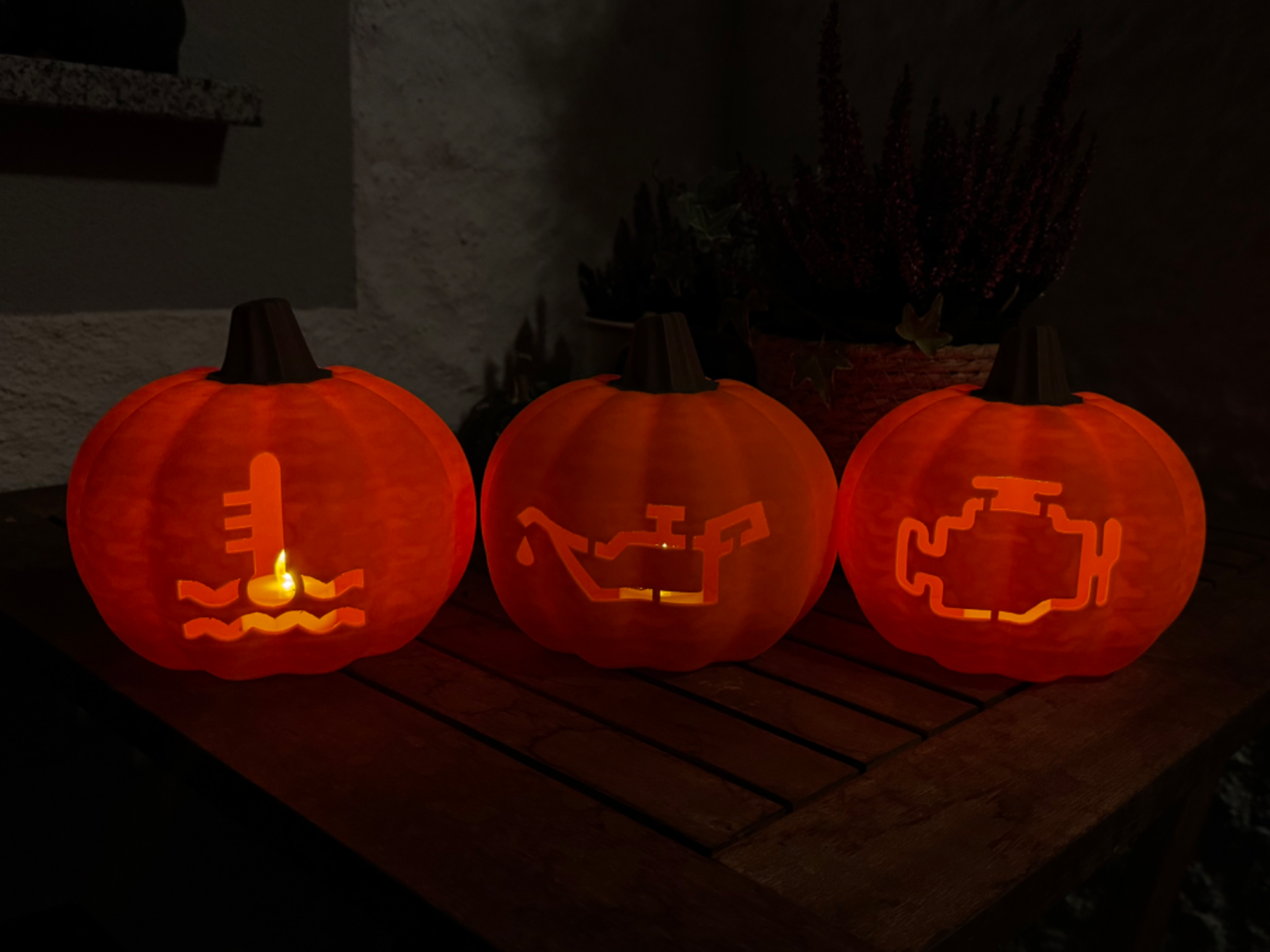 Scary Car Light Pumpkins