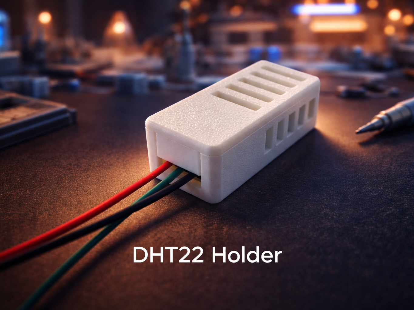 Slim DHT22 Snap-Fit Holder with Ventilated Design