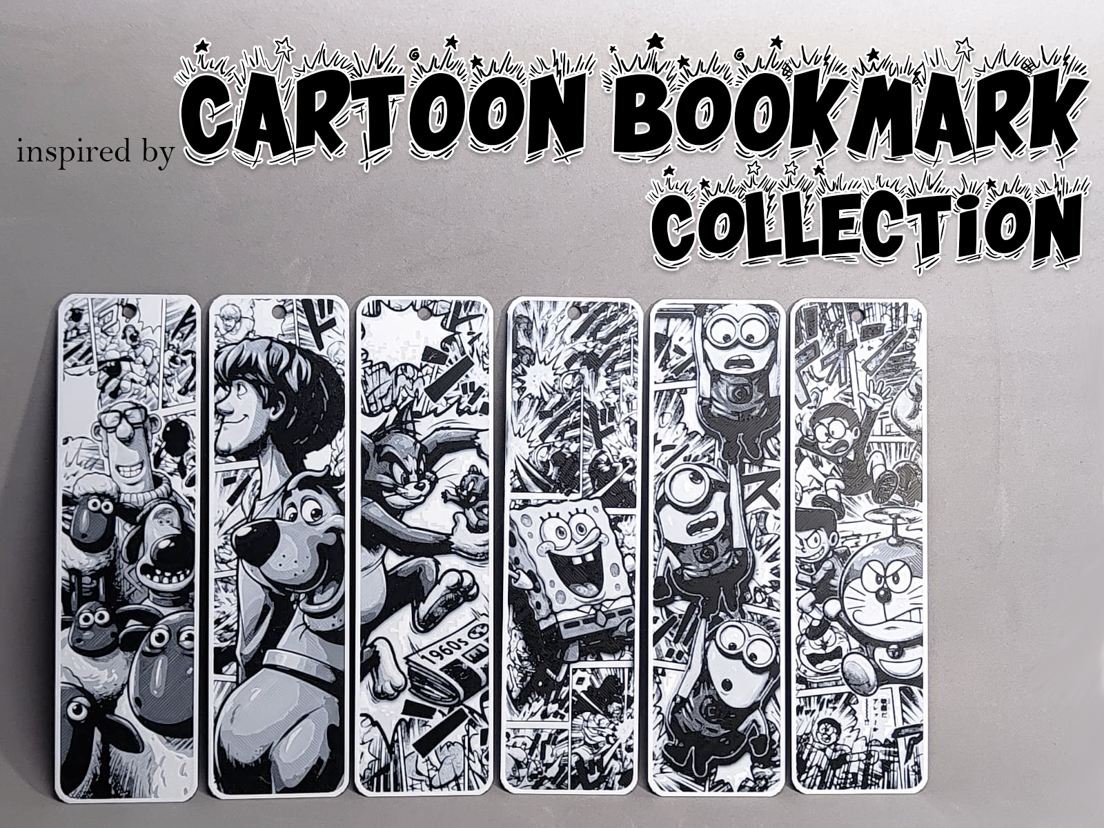 Comics Cartoon inspired bookmark collection