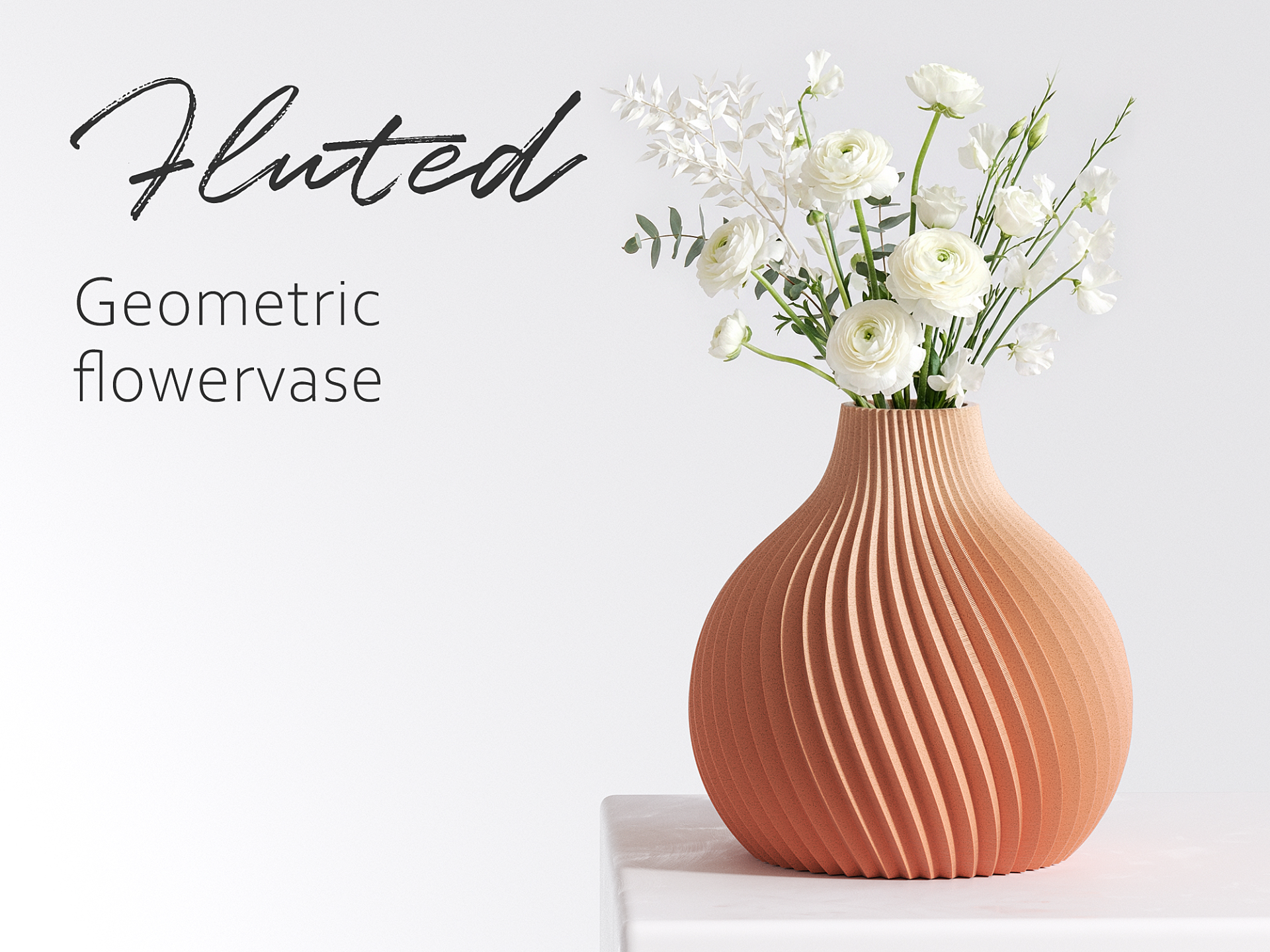Fluted - geometric flowervase