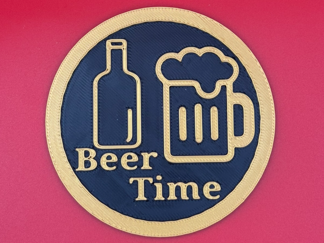 3" Beer time coaster