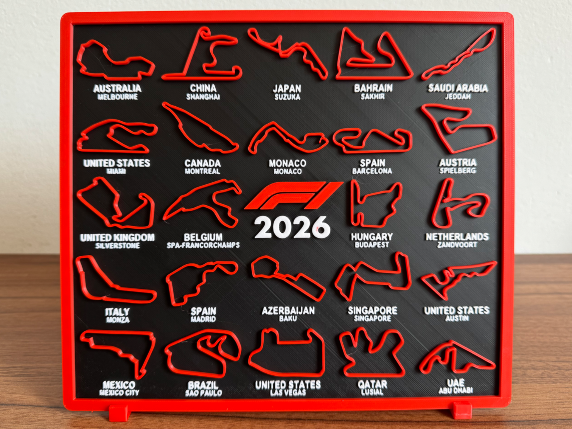 F1 Calendar 2026 Formula 1 Decoration