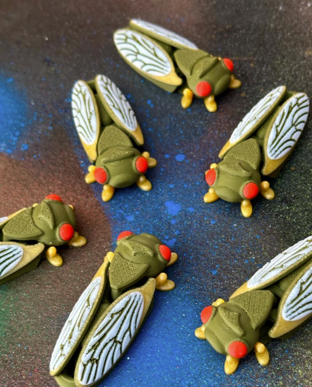 Cicada Brood K - Articulated Fidget Toy Keychain